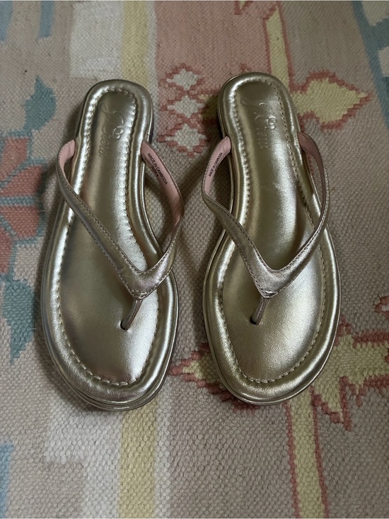 J. Crew Shoes - J Crew Menorca padded thong sandals in gold metallic leather